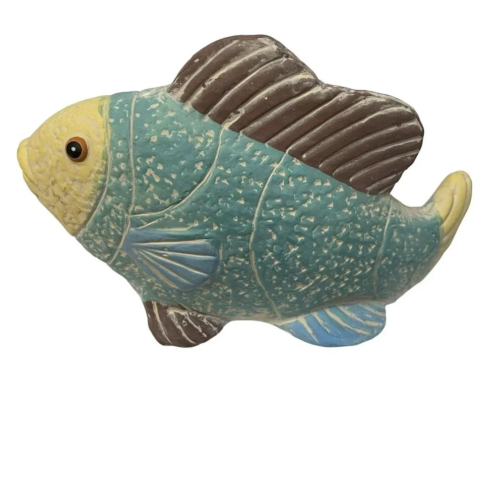 Vintage K's Collection‎ Collectible Fish Figurine Sculpture Ceramic Multi